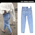 Fashionable Women's Jeans High Waisted Mom Jeans Straight Pants